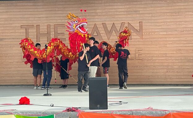 Youth performers present a dragon dance at the 2025 Atlanta Dragon and Loong Festival in Lawrenceville.